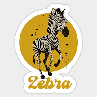 Retro Vintage African Zebra Sticker